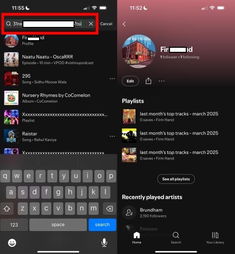 shown profile | Find Username on Spotify