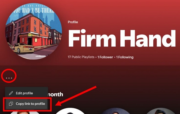 select Copy Link to Profile | Find Username on Spotify