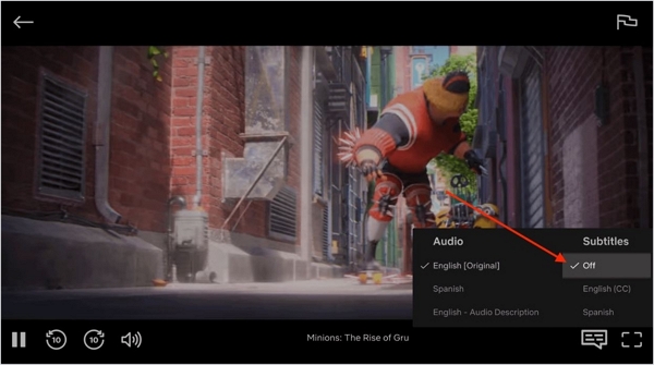 turn the feature off | turn off subtitles on netflix