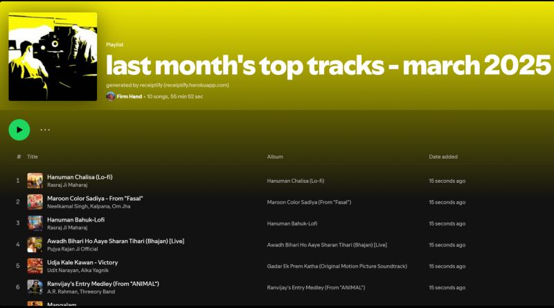 tap Save as Playlist | Spotify Receiptify