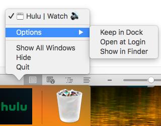 Add to Dock | download hulu on macbook
