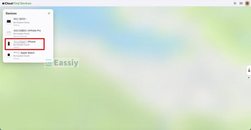 go to Devices | Turn Off Find My iPhone from Computer