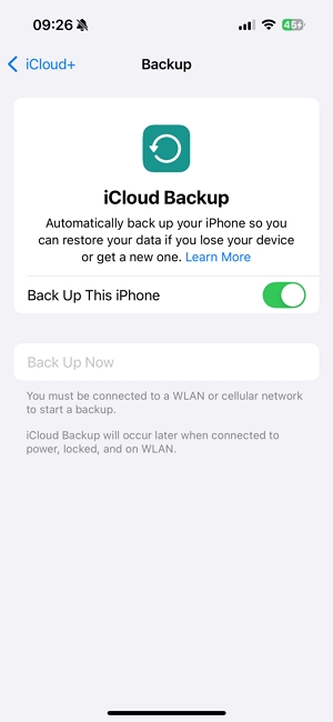 three physical conditions of iCloud automatical backup