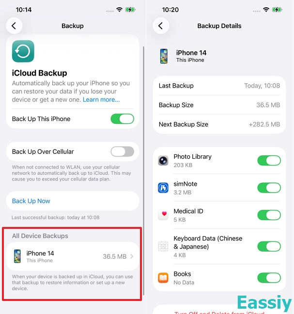Check Your Last iCloud Backup on Your Phone