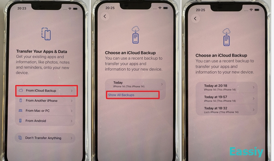 From iOS Setup Screen