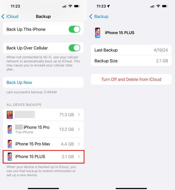 Backups from different devices