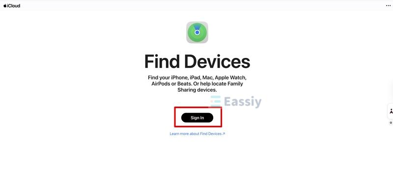 sign in iCloud site | Unlock iPhone with Broken Screen
