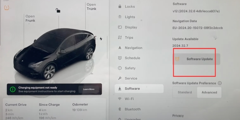 tap Software Update | Apple Music on Tesla