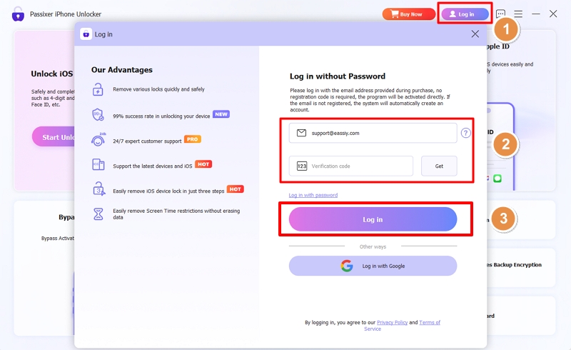 Log In with Your Email