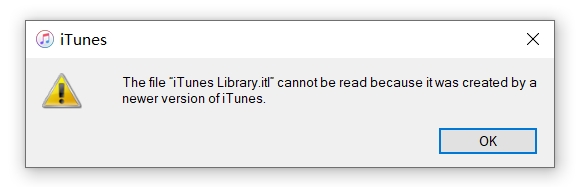 the iTunes Library.itl Cannot Be Read Error on Windows