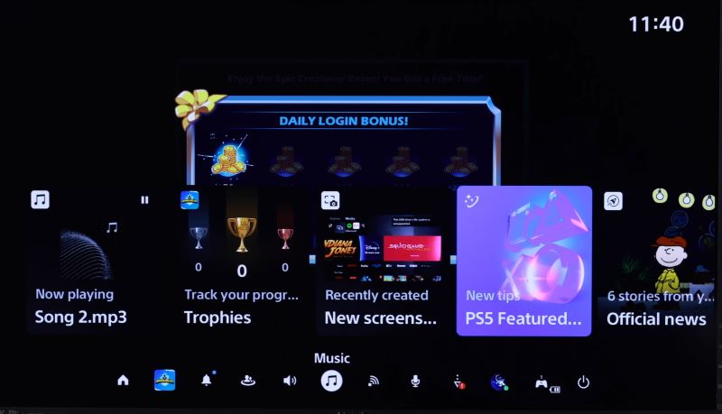 open Control Center | Listen to Spotify Music on PS5