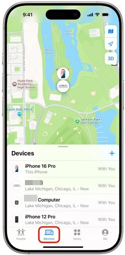 Devices tab | Add Another iPhone on Find My iPhone