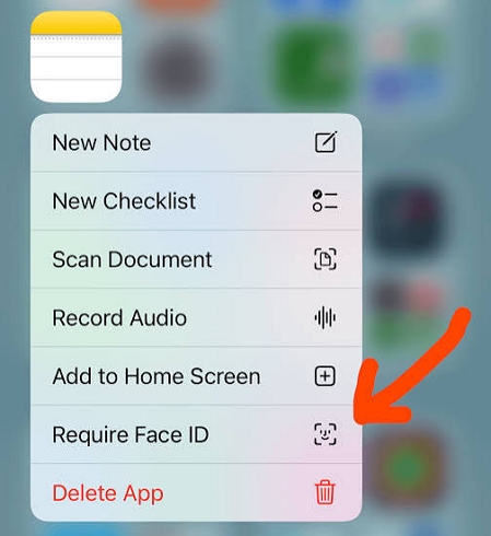 lock Notes app iPhone