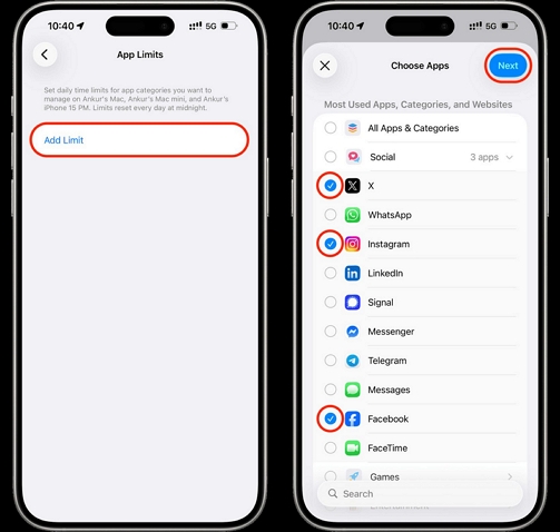 tap Next | Lock Screen on iPhone from Touch