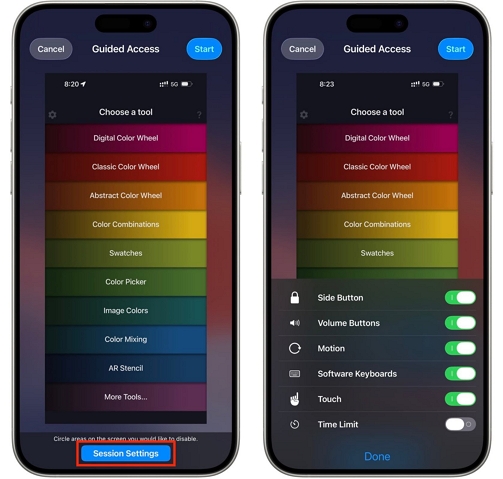 tap Done | Lock Screen on iPhone from Touch