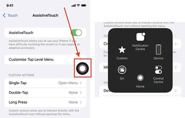 tap Touch | Lock Screen on iPhone from Touch