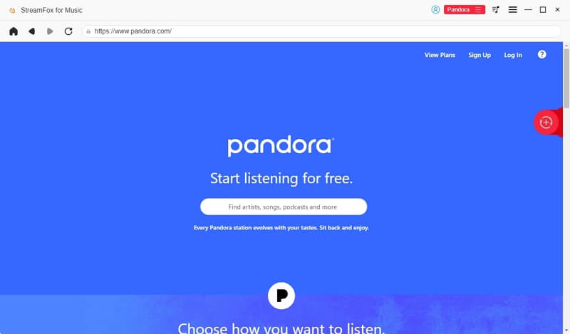 tap Log in | Make a Playlist on Pandora