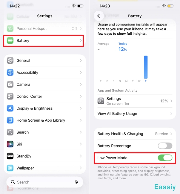 Turn Off Low Power Mode