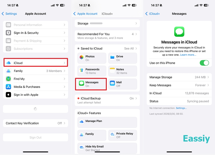Overview of iCloud Messages Storage