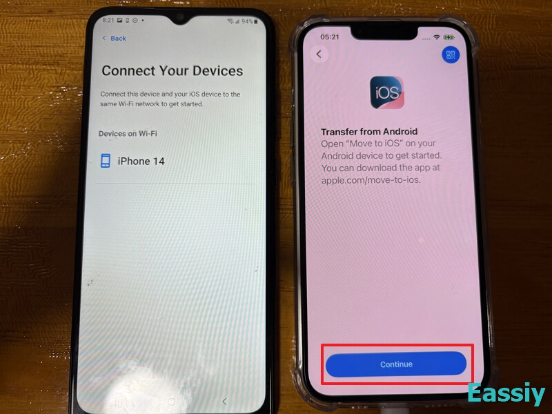 Tap Continue on your iPhone