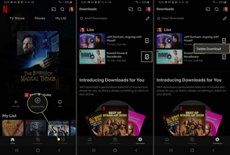 select Delete Download | how to keep Netflix downloads forever
