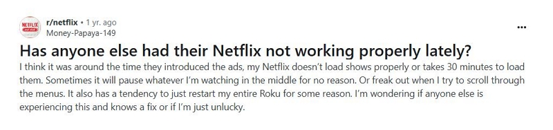 say that the shows | netflix not working