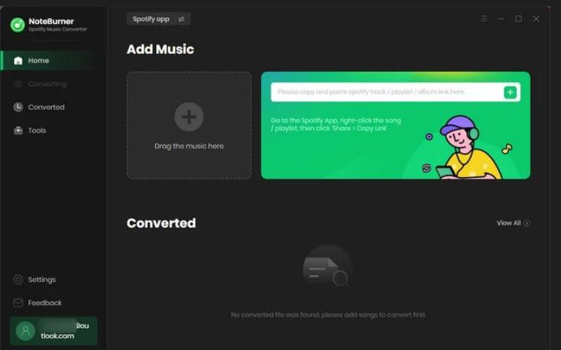 paste the link | NoteBurner Spotify Music Converter