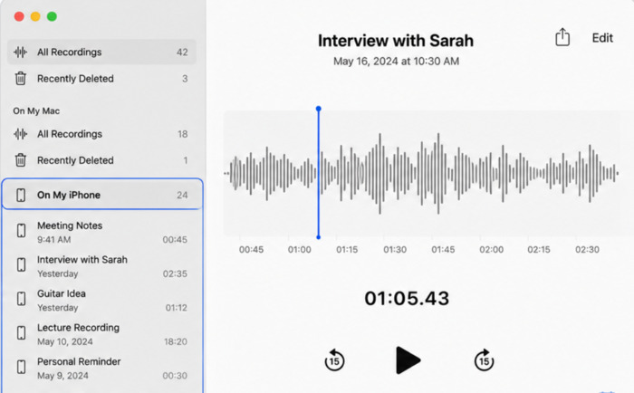 open Voice Memos Mac