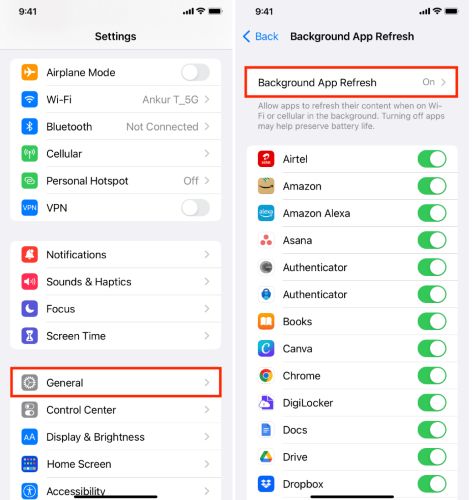 Background App Refresh | Pandora Not Working