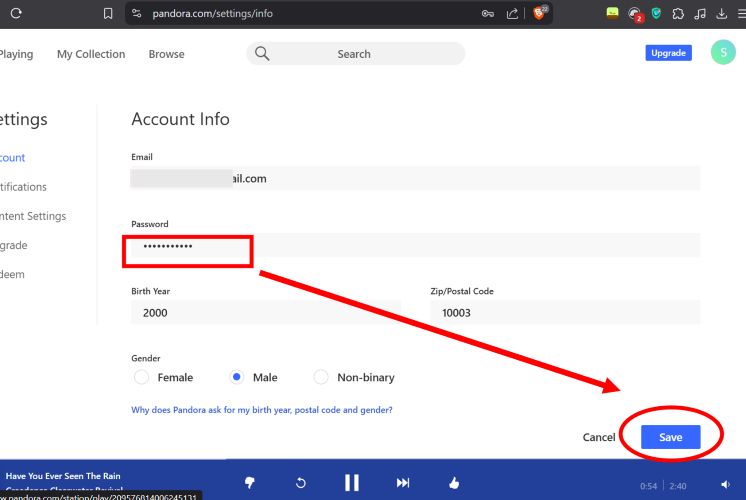 Hit Save | Pandora Not Working