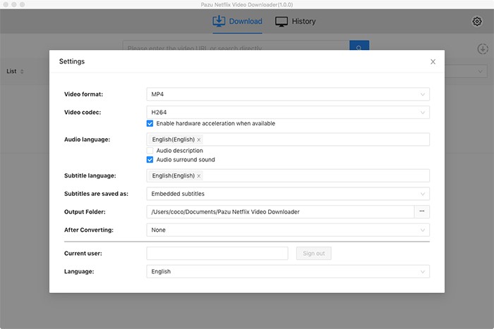 modify video options | pazu netflix video downloader review