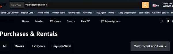 start watching immediately | can i watch season 4 of yellowstone on amazon prime