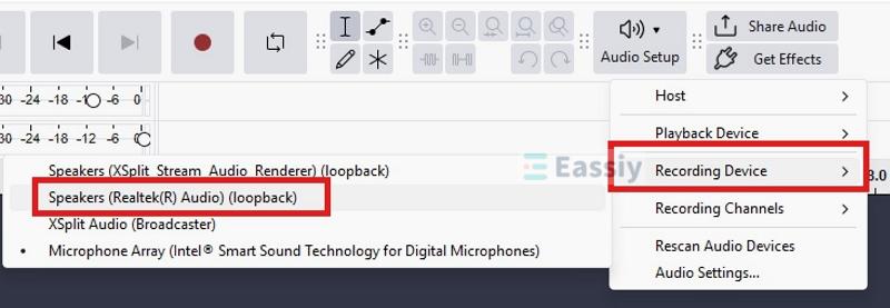 select Recording Device | Record Discord Audio
