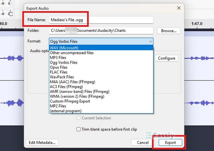 click Export | Record Discord Audio