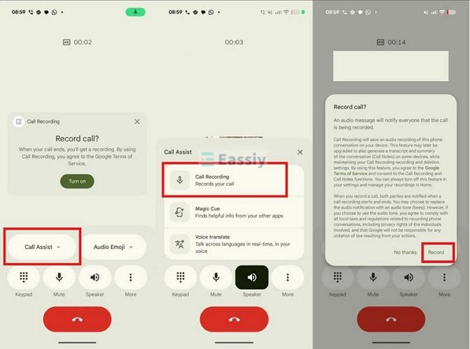 hit Stop | Record a Call in Android Without App