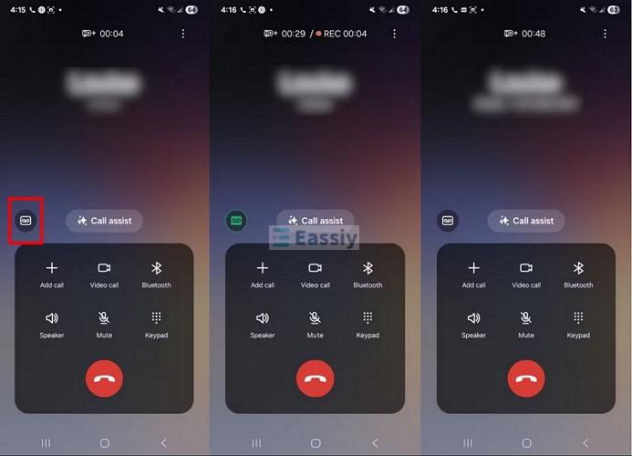 tap green record button | Record a Call in Android Without App