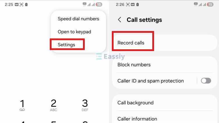 select Record calls | Record a Call in Android Without App
