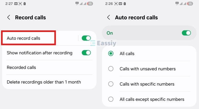granular controls | Record a Call in Android Without App