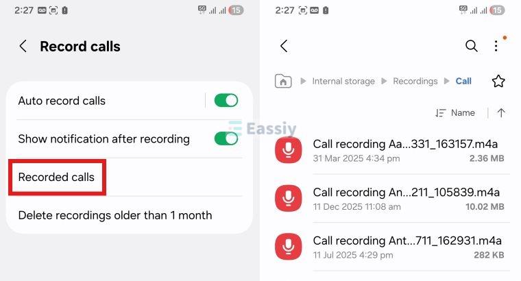 tap Recorded Calls | Record a Call in Android Without App