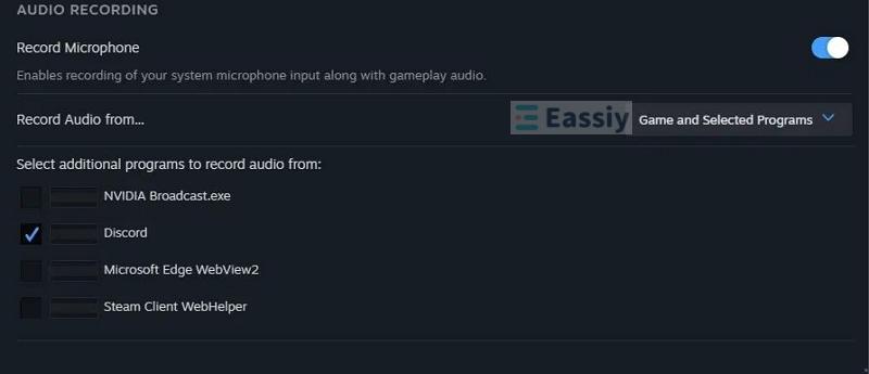 scroll down to Audio Recording | Record Gameplay on Windows PC