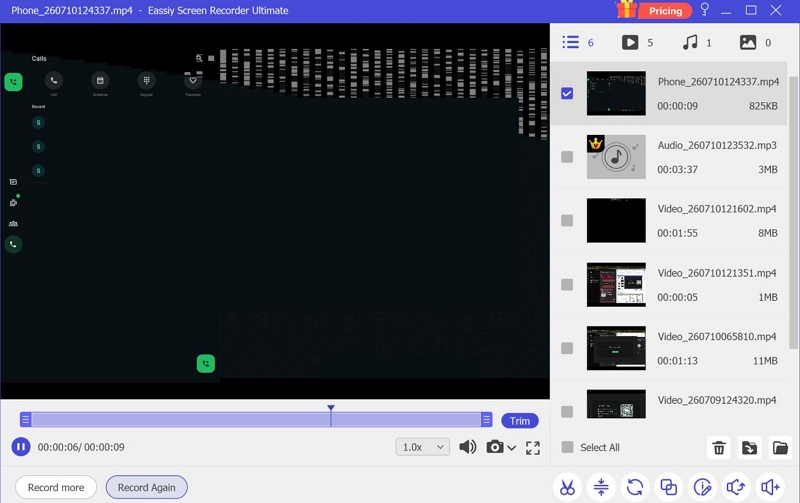 end the recording | WhatsApp Call and Video Recorders