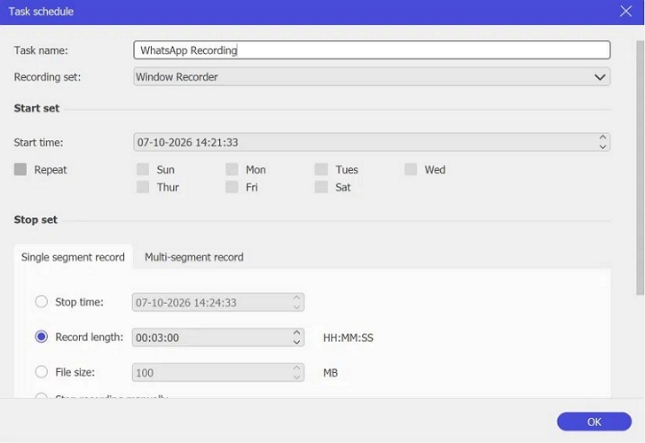 click OK | WhatsApp Call and Video Recorders