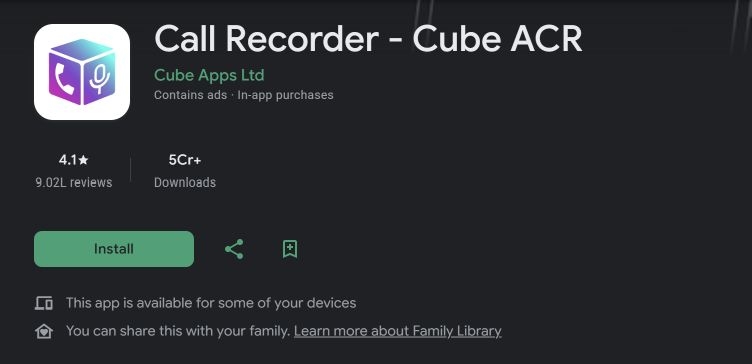 Cube ACR | WhatsApp Call and Video Recorders