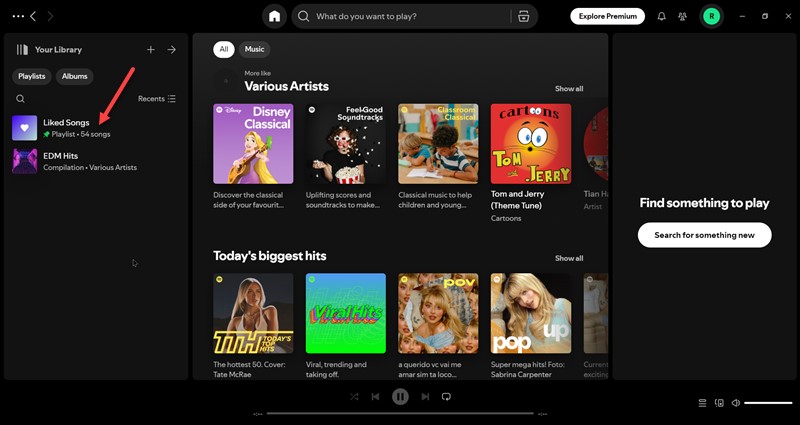 go to Liked Songs desktop | Remove All Liked Songs Spotify
