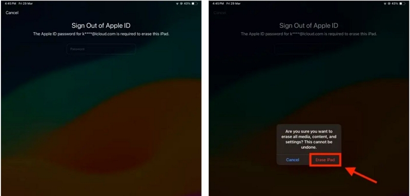 restart iPad | Remove Apple ID from iPad