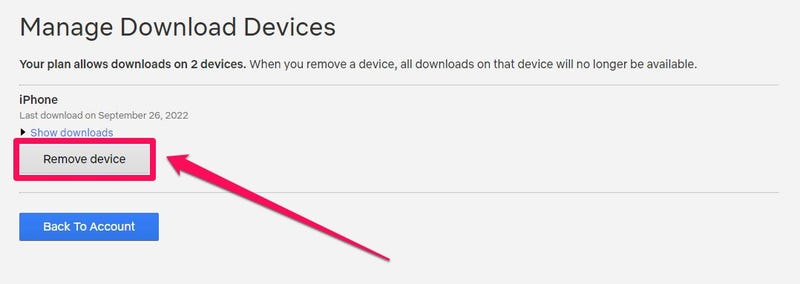 device you want to remove | netflix not working