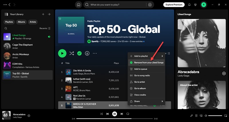 delete Liked songs from a playlist | Remove All Liked Songs Spotify