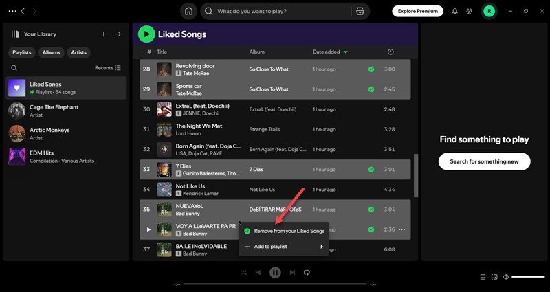 hit Remove from your Liked Songs | Remove All Liked Songs Spotify