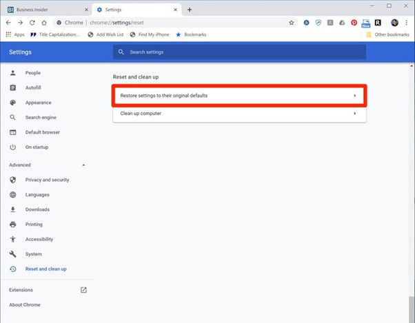 Reset Chrome | youtube does not work on chrome