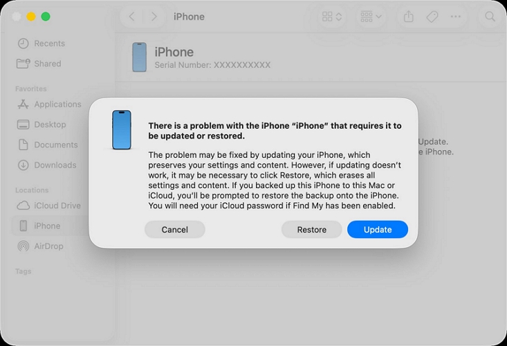 update iOS with iTunes | Reset Frozen iPhone